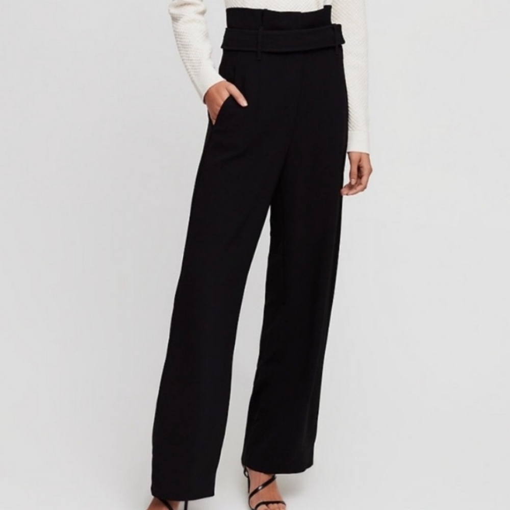 Babaton black wide leg pants